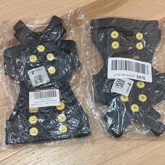 Other - Black Ice Cleats with Yellow Studs Set of 2 Large